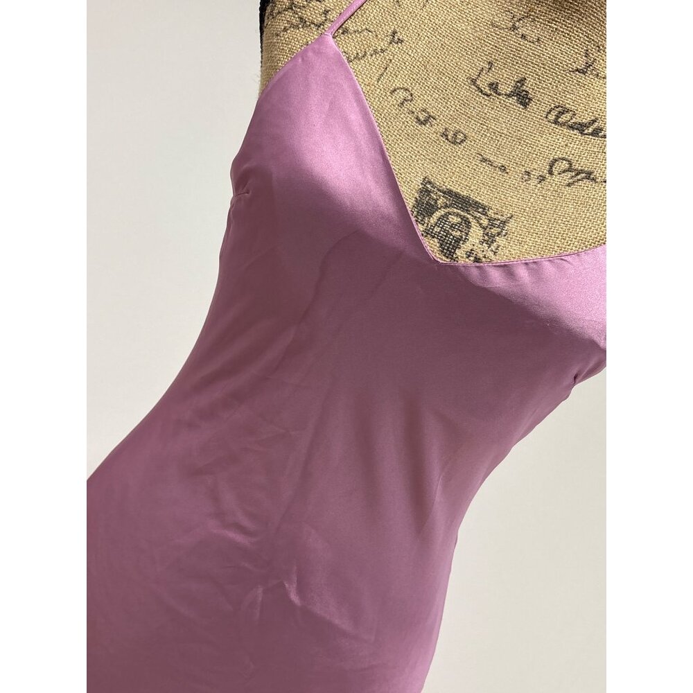 Pink Maxi Slip Dress With Spaghetti Straps & Criss-Cross Back Form Fitting S - Picture 8 of 12